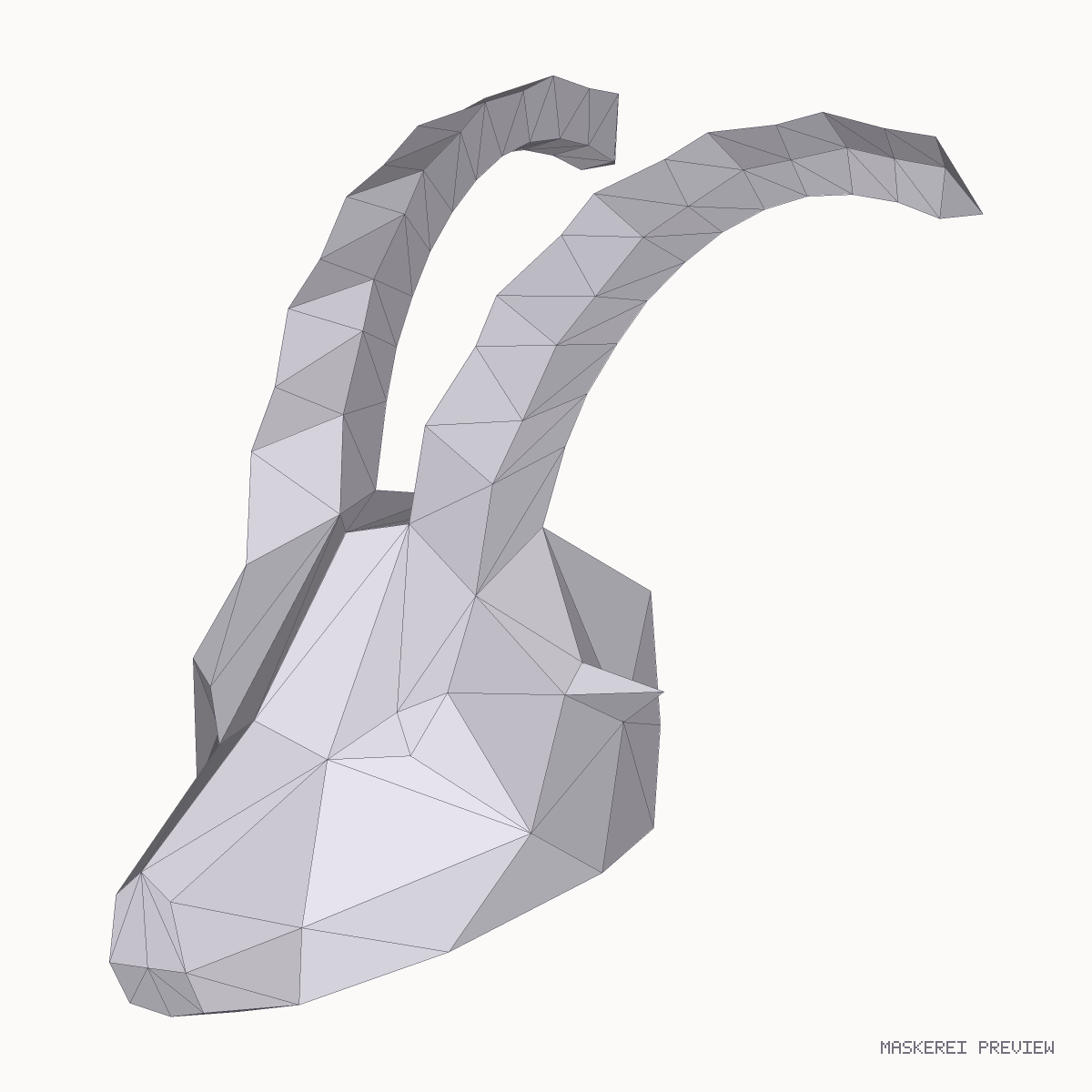 The mask, three-quarter, from the right